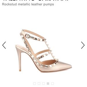 Valentino Rockstud Metallic Tstrap Cage Pumps